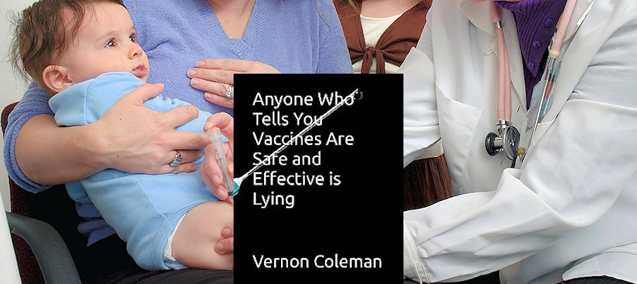 Gyermek beoltása, illusztráció. Dr. Vernon Coleman könyve